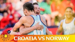 Men's QF Highlights: Croatia vs Norway | Beach Handball EURO 2019