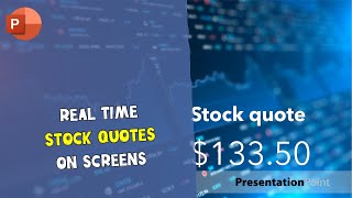 Show Real-Time Stock Information On Your Screen | PresentationPoint
