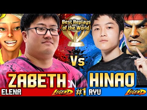 🔥SF6 Ryu (HINAO vs Zabeth ザベス) Elena🔥▰ Street Fighter 6 Gameplay High Level