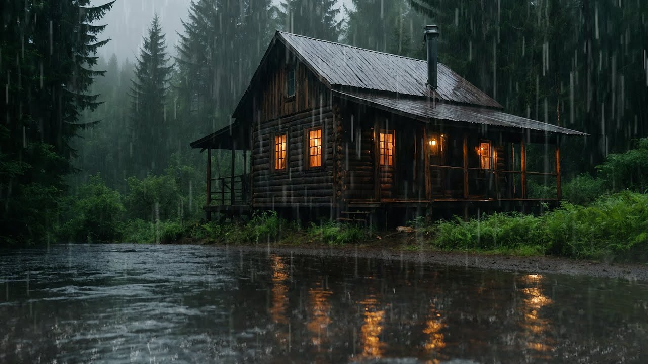 Heavy Rain Pouring on Farmhouse and Loud Thunder Sounds for Instant ...
