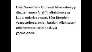 Enfal Suresi 39. Ayet Kur'anı Kerim