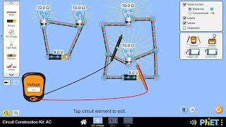Difference between series and parallel circuits by simulation