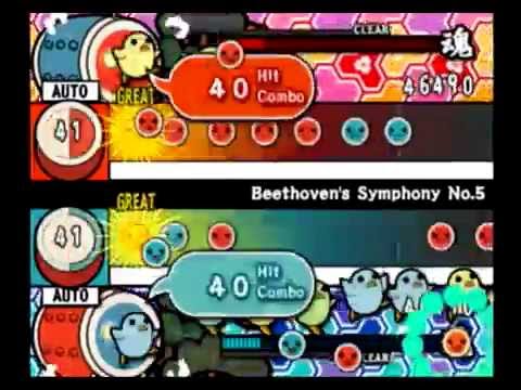 【太鼓の達人 TDM】Beethoven`s Symphony No.5(交響曲第五番「運命」)（むずかしい・２人用譜面）【オート動画】