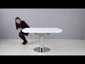 chintaly tami modern round frosted glass extendable dining table @ zfurniture virginia