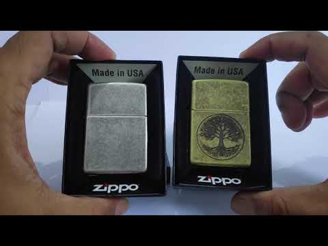 Zippo Classic Antique Silver Plate 121FB & Tree of Life Antique Brass 29149.  Is this real?  #zippo