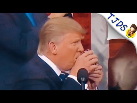 Trump Needs TWO HANDS To Hold Glass Of Water