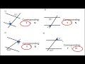 Corresponding, Alternate and Co-Interior Angles in Parallel Lines