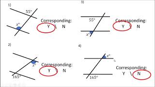 Corresponding, Alternate and Co-Interior Angles in Parallel Lines