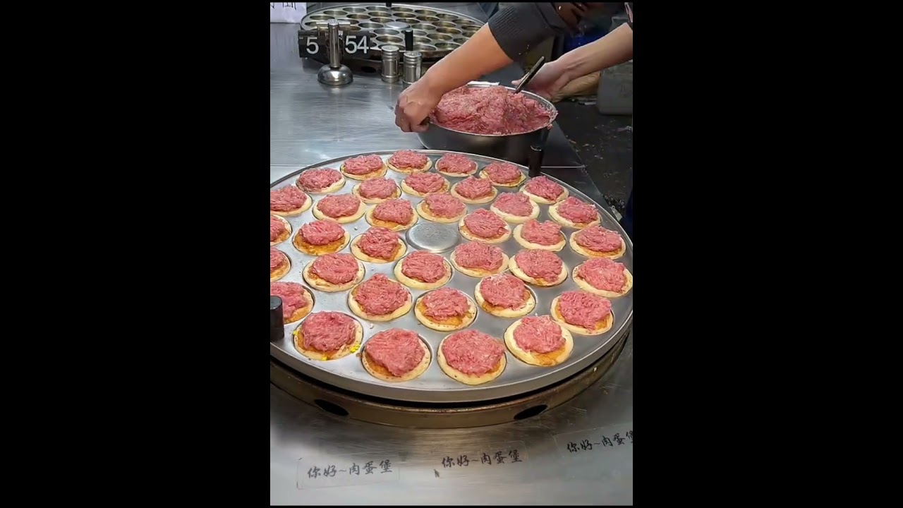 Process of making burgers with beef eggs and cheese