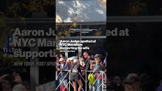 Yankees’ Aaron Judge CHEERS on his wife at NYC Marathon 💞🏃‍♀️#shorts