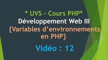[aCAN Mentor] PHP UVS - Les Variables d