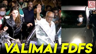 Thala Ajith Valimai FDFS - Valimai Team Boney Kapoor HumaQureshi Arun vijay Valimai Fans Celebration