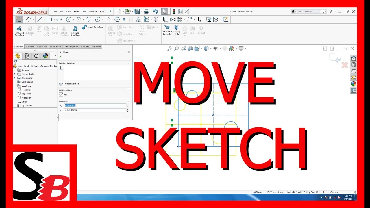 SOLIDWORKS Tech Tips Relocate Features From One Face To Another Without  Editing The Sketch Plane  YouTube