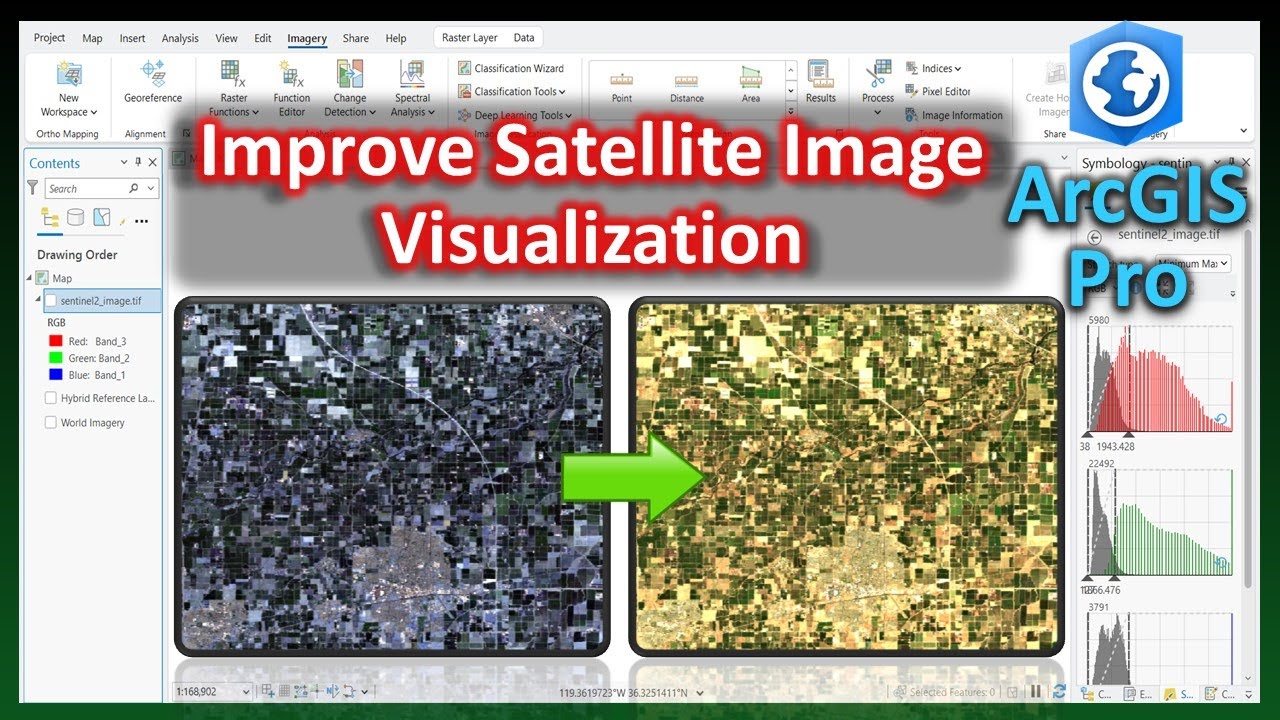 ArcGIS Pro: Improve Satellite Image Visualization with Symbology - YouTube