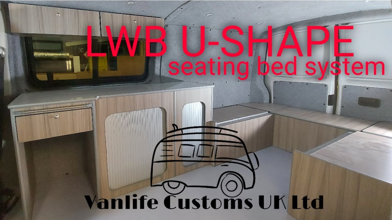 Campervan U-Shape seating bed VW T5 / T6 LWB update 2021 - YouTube