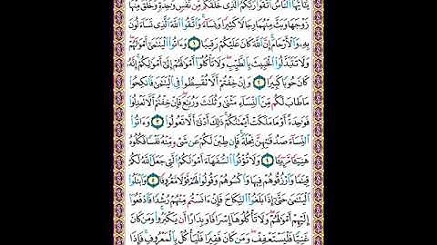 حفظ سورة النساء من الاية 1 الى 6