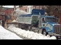 SNOW REMOVAL OPERATION IN MONTREAL MILE END DISTRICT