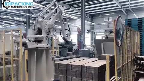 Automatic paper cardboard carton box robot hand palletizing machine palletizer equipment
