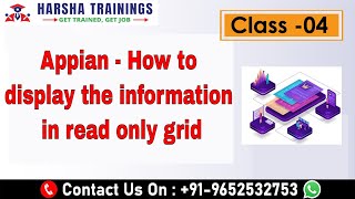Appian Class 04  | How to display the information in read only grid In Appian |