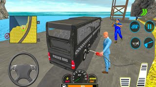 Us Police Bus Driving - Blue  Bus Heavy Crazy Driving #27 - New Android Gameplay