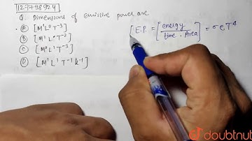 Dimensions of emissive power are