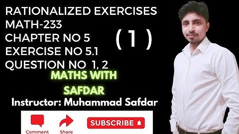 Math-233 Exercise 5.1 Q No 1 and 2 Applied Mathematics-II Rationalized Exercises 2nd Year DAE Maths