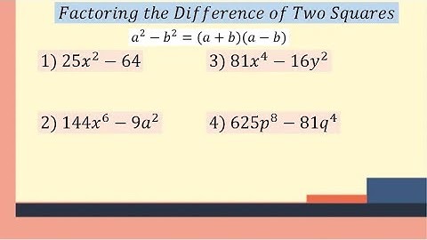 FACTORING THE DIFFERENCE OF TWO SQUARES G8 TAGALOG