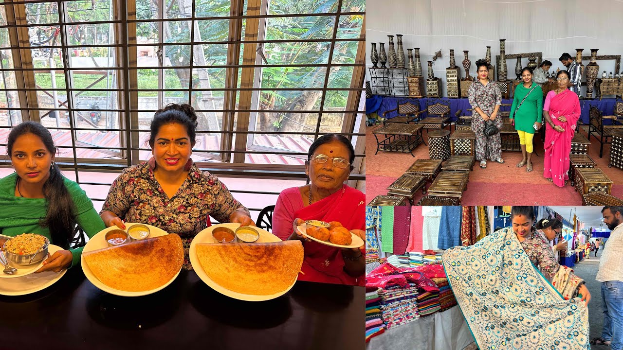 Mysore Sahara exhibition velli battalu konnam, restaurant lo masala dosa,fried rice,bajji thinam