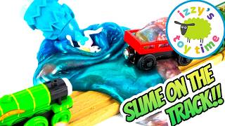 Super Silly Slime Tracks! 🤪 Spiderman & Thomas Wooden Railway