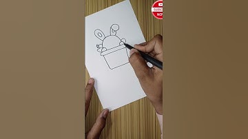 How to draw cute Rabbit inside basket |#drawing #shorts #trending #viralvideo #art #rabbit #draw |
