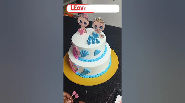 2 step baby shower cake! unique baby shower cake #babyshower #pink #blue #viralshorts #cake #viral