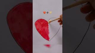Combination of two Hearts❤️➕💛 #shorts #subscribe #art #heart #trending #viral