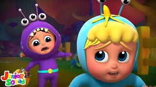 Five Scary Monsters | Spooky Nursery Rhymes and Kids Song | Halloween Songs with Junior Squad