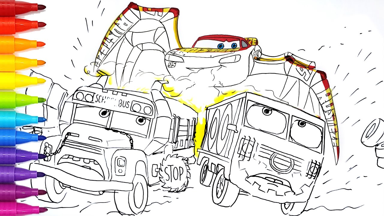 Месть Молнии Маккуина! 🚗⚡Битва на выживание | Рисование и раскраска по мотивам «Тачек 3» | Tim Ti...