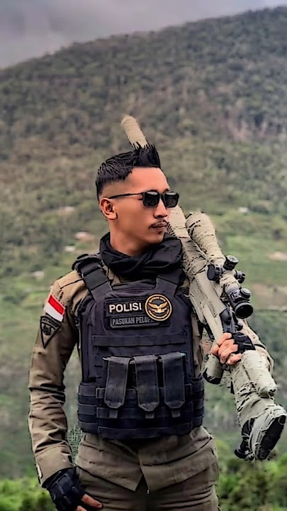 Sniper pasukan Brimob sangat mengerikan 😮‼️‼️#polri #brimob #army #papua #viral #shorts