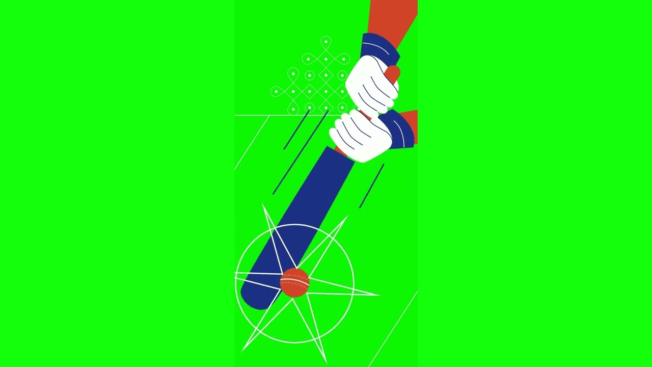 India Cricket Animation | 4K Green Screen Geometric Sports Graphics for Edits (No Copyright)