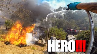 HERO BIKER RISKS HIS LIFE TO SAVE HOUSES | EPIC, UNUSAL & SCARY MOTO MOMENTS