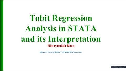 86 #Tobit #Model: Its #Theory and #Interpretation in #STATA