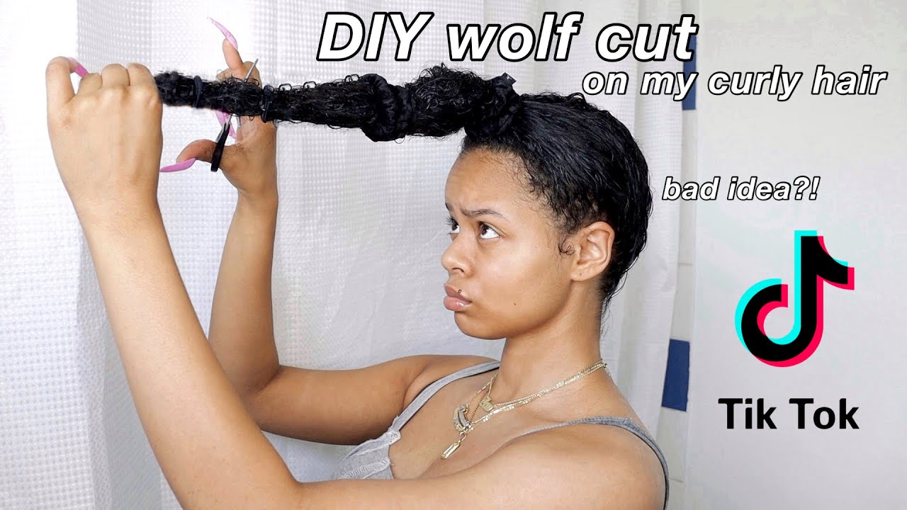 I GAVE MYSELF A WOLF CUT On My CURLY Hair | TikTok DIY Wolfcut Trend -  thptnganamst.edu.vn