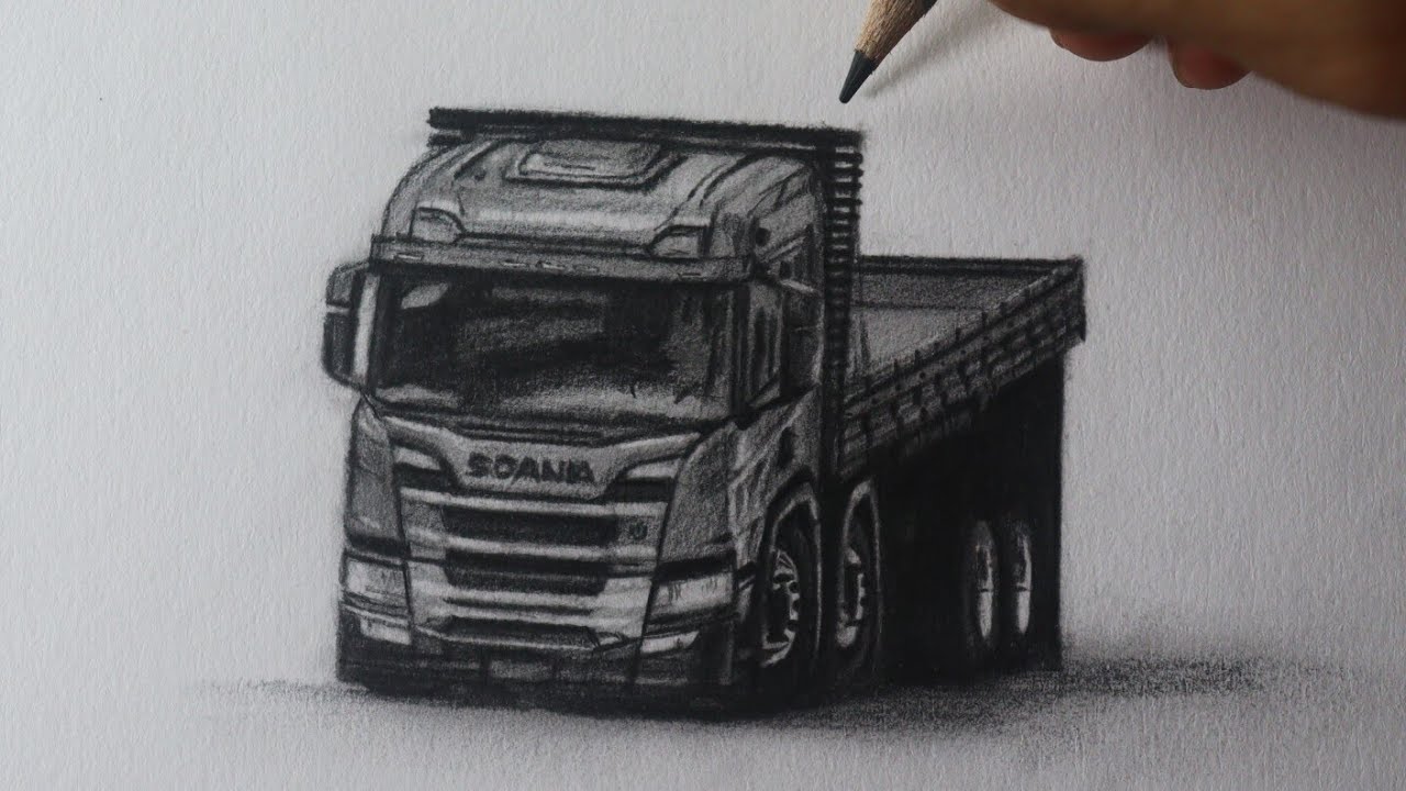Como desenhar um Caminhão SCANIA arqueado PASSO A PASSO narrado - YouTube
