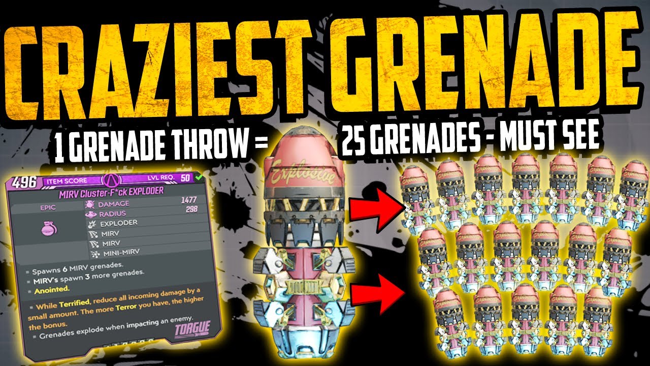 Borderlands 3 CRAZIEST GRENADE EVER 1 Grenade = 25 GRENADES MIRV
