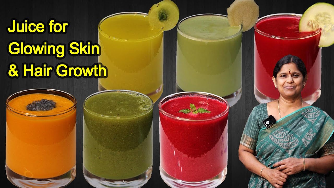 6 வகையான ஹெல்த்தி ஜூஸ் | Healthy Juices For Glowing Skin & Hair Growth ...