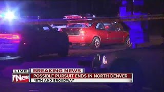 Police pursuit down I-25 ends in north Denver early Thursday morning