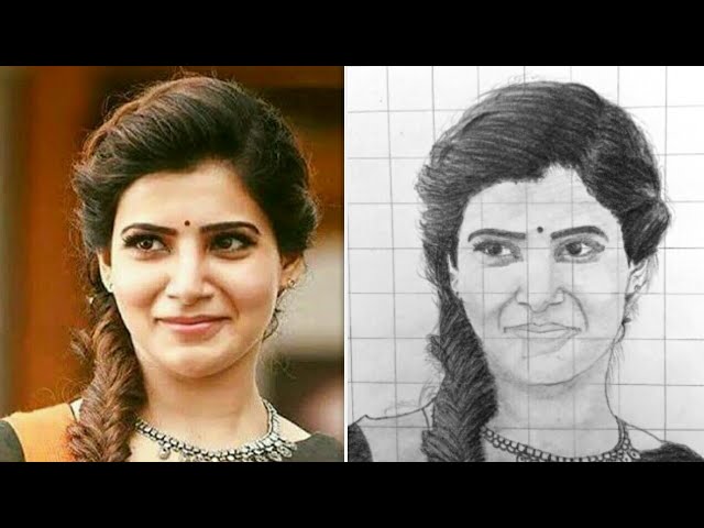 sinjith m s - Actress - Samantha Ruth Prabhu - Colored Pencil Drawing