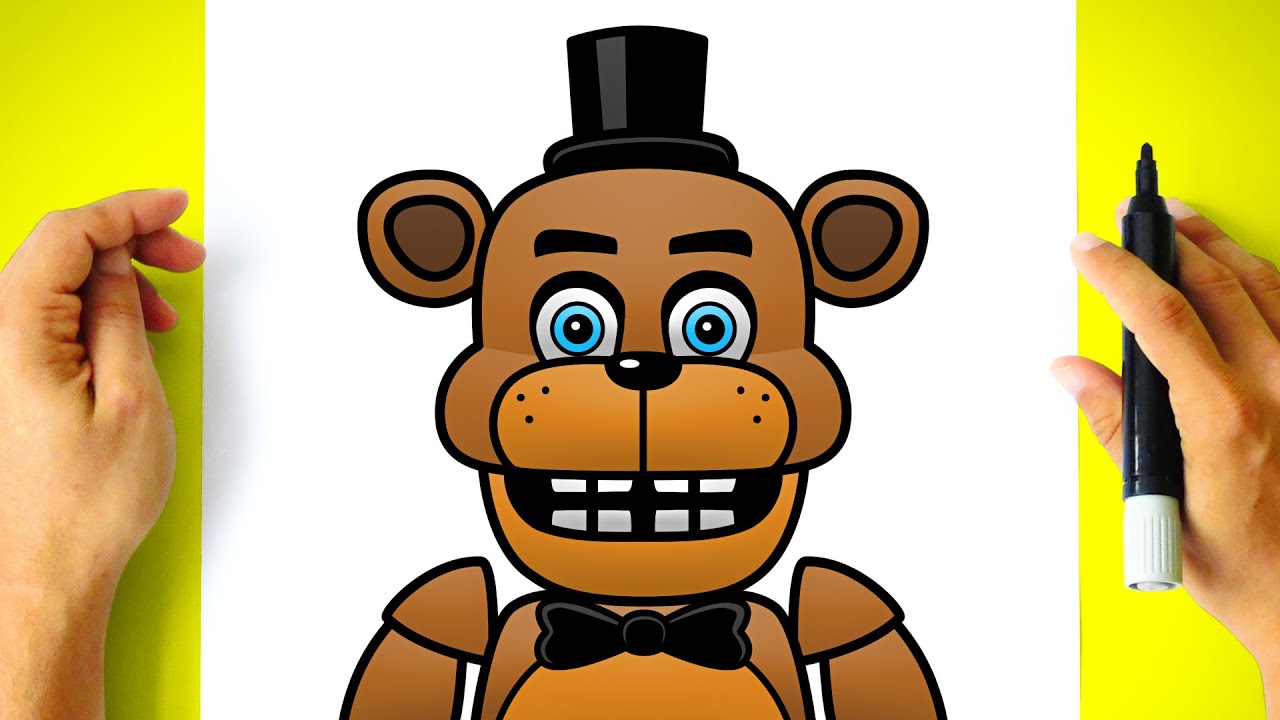 Desenho de Toy Freddy de Five Nights at Freddy's pintado e