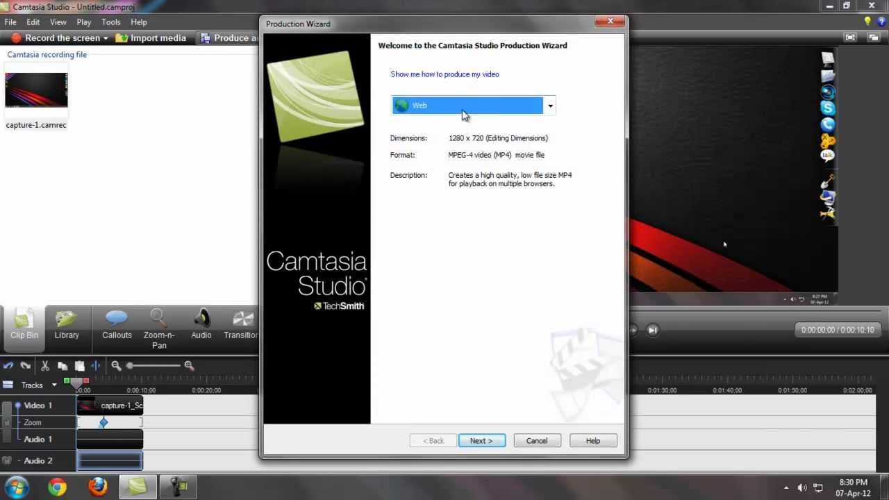 assistance with camtasia 3 dvd