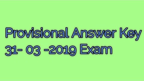 Provisional Answer key 31-03-2019