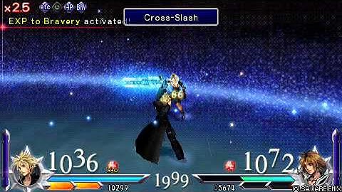 Dissidia 012 Cloud Double Cut Cross-Slash Combo
