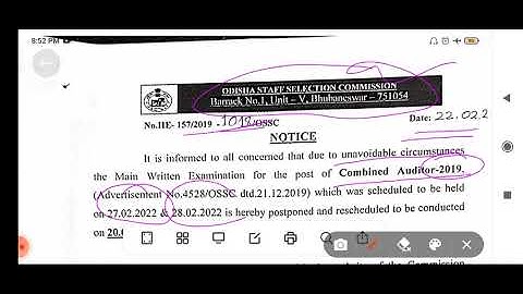 #OSSC COMBINED AUDITOR 2019 EXAMS START 20-03-2022#OSSC EXAMS START 20-03-2022