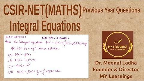 Integral Equation (Fredholm Integral Equation of second kind) Question UGC NET (Q.ID.M(NET)IE12S)